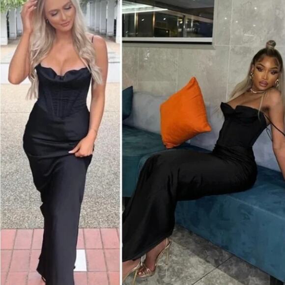 House of CB Charmaine Corset Dress in Black XS - Picture 2 of 13